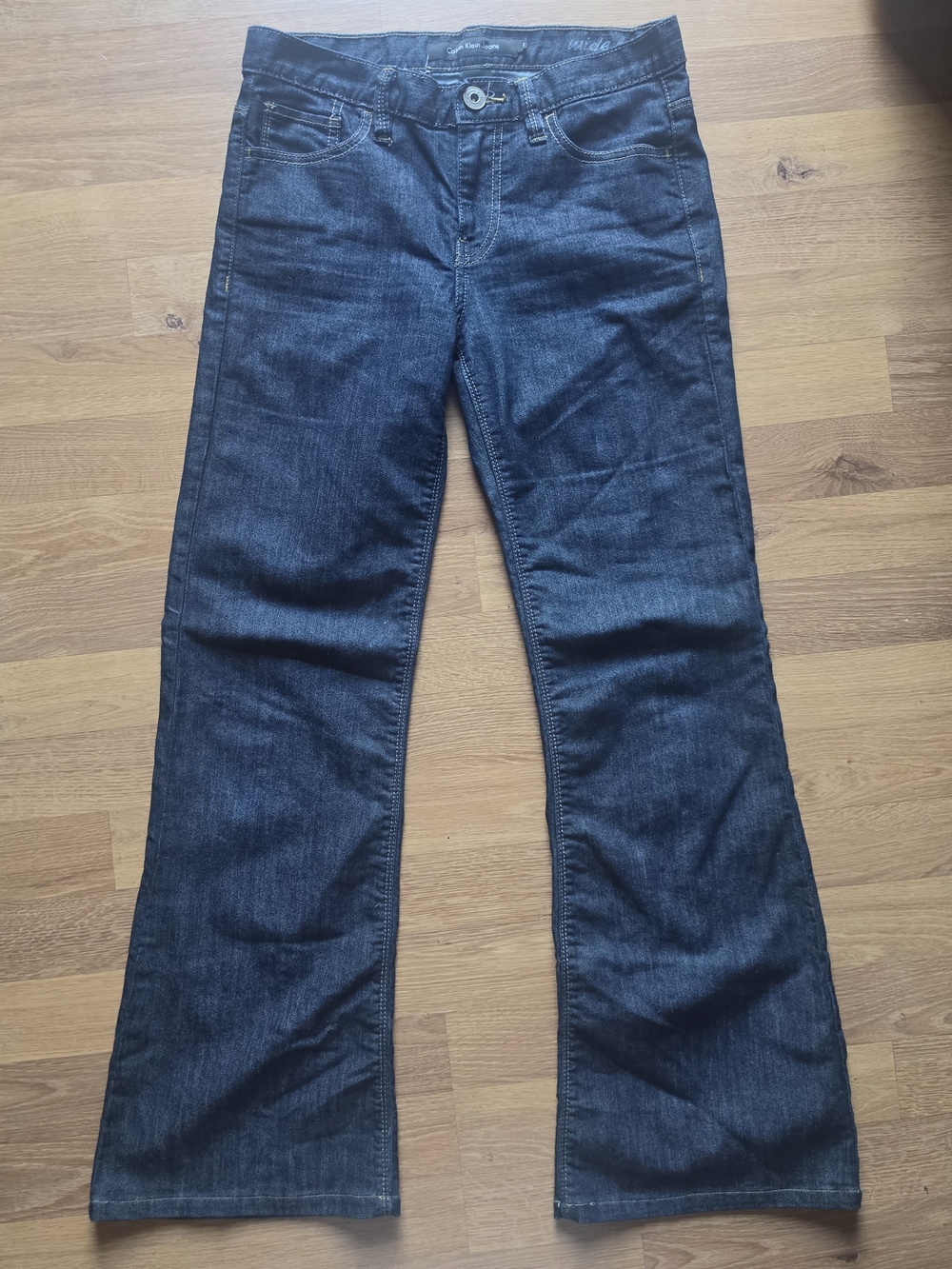 Women's Calvin Klein Dark Blue Wide Leg Jeans Size 2